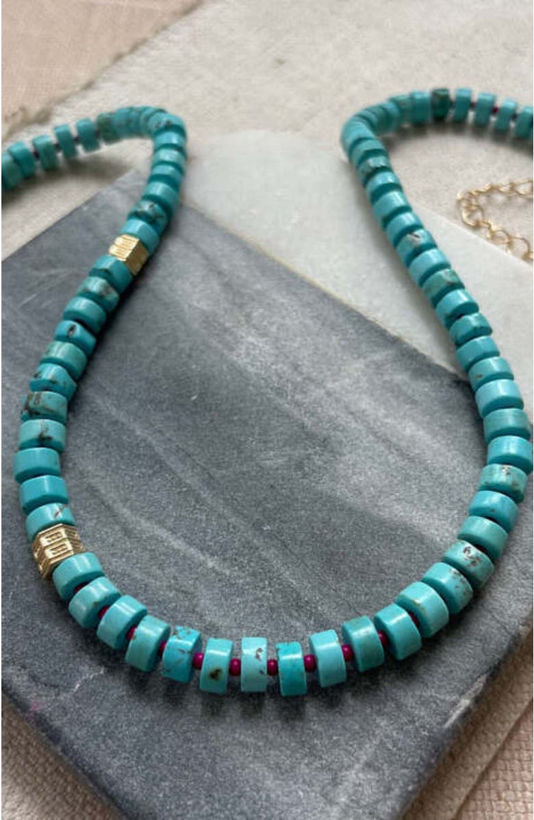 Erin McDermott Jewelry All You Need is Love Gemstone Turquoise Necklace, Alternate, color, 