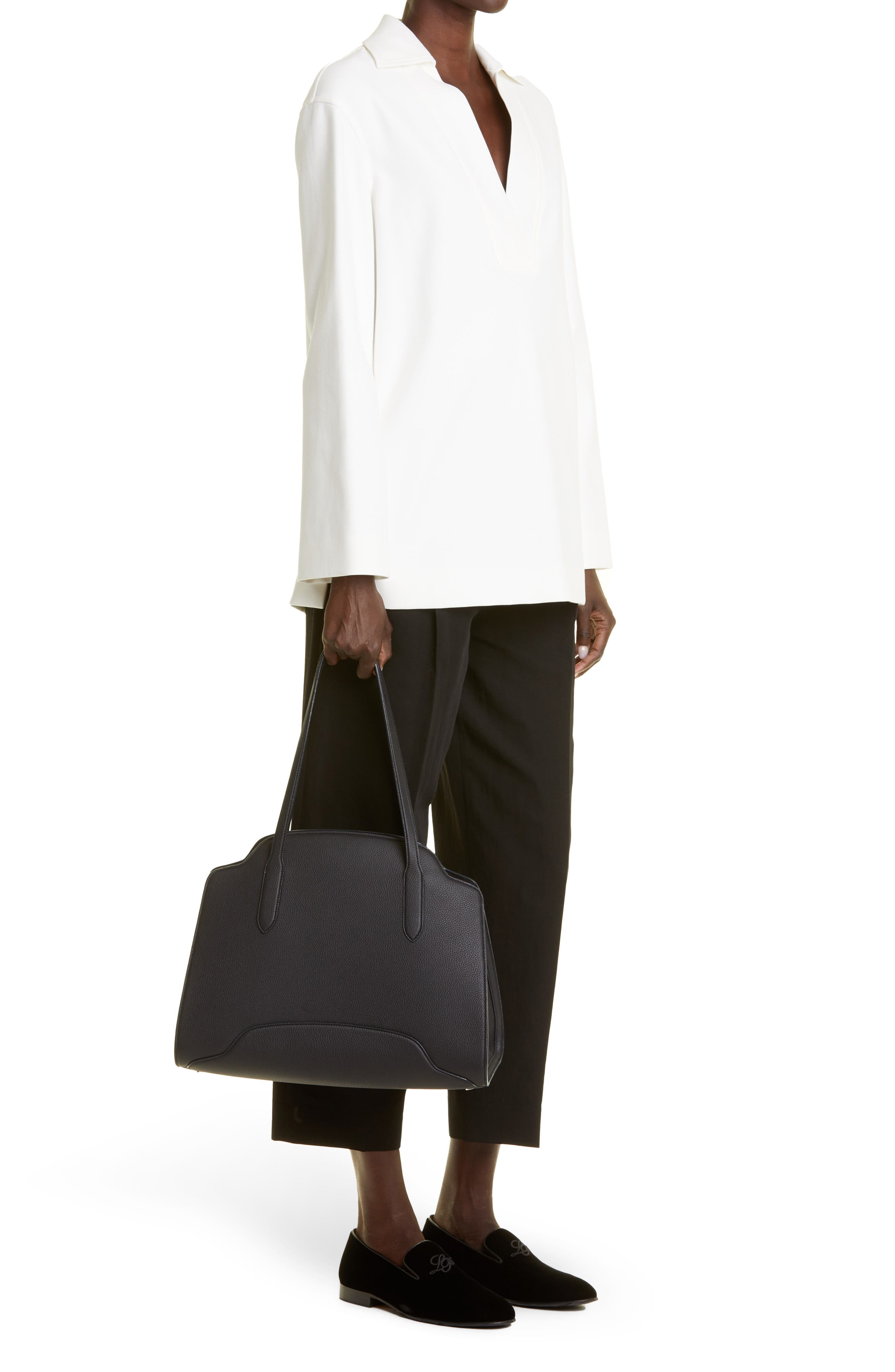 Loro Piana Extra Large Sesia Matte Leather Tote, Alternate, color, 