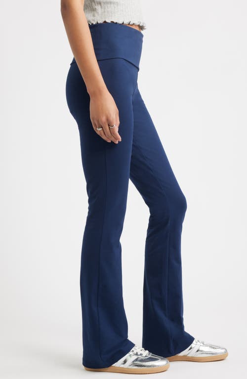 Bp. Foldover Flare Leggings In Blue