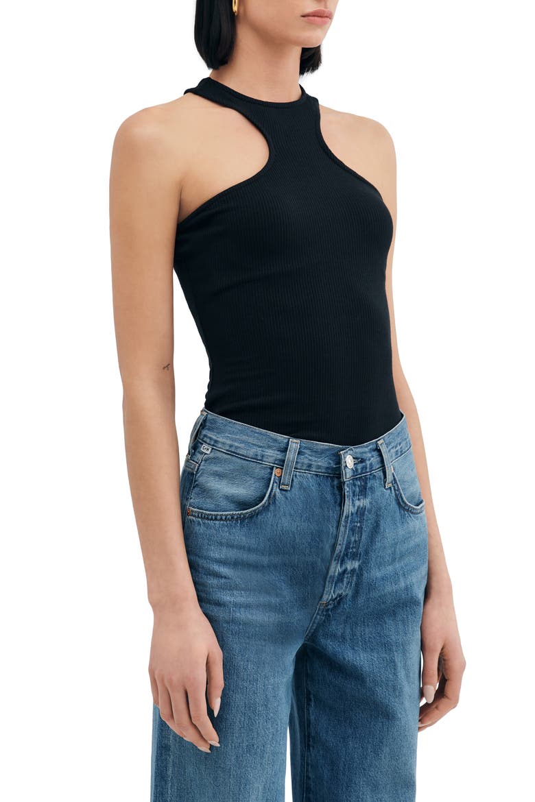 Chauncey Cutaway Sleeveless Top, Alternate, color, BLACK