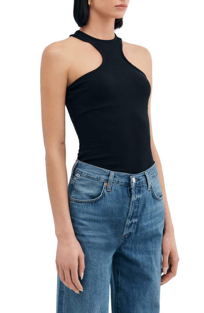 Two Lines by Marcella Chauncey Cutaway Sleeveless Top, Alternate, color, Black