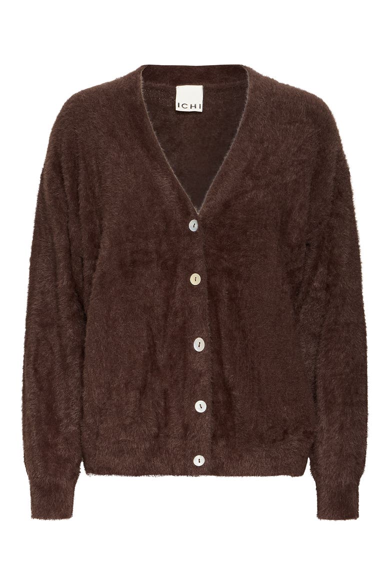 Eyelash Knit Cardigan, Main, color, COFFEE BEAN