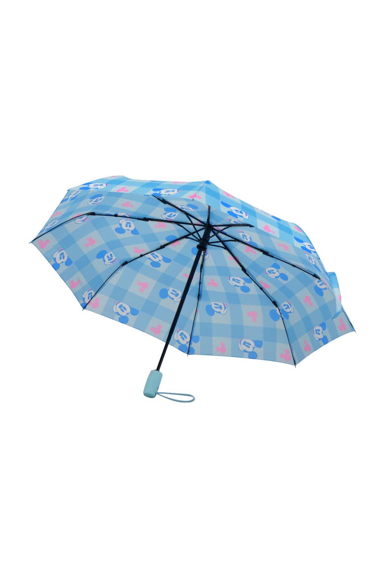 Mickey Mouse Adult Rain Umbrella  39" Automatic Folding, Compact & Travel-Friendly, Alternate, color, BLUE