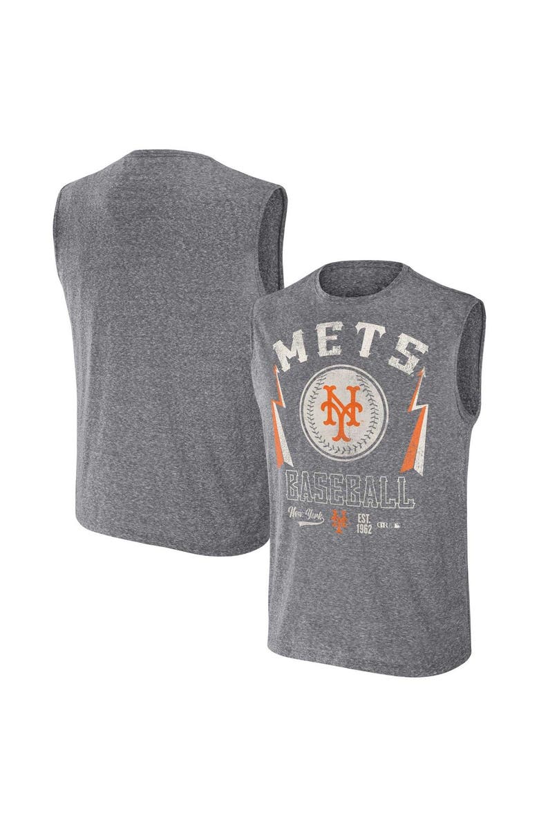 Darius Rucker Collection by Fanatics Men's Darius Rucker Collection by Fanatics Charcoal New York Mets Relaxed-Fit Muscle Tank Top, Alternate, color, 