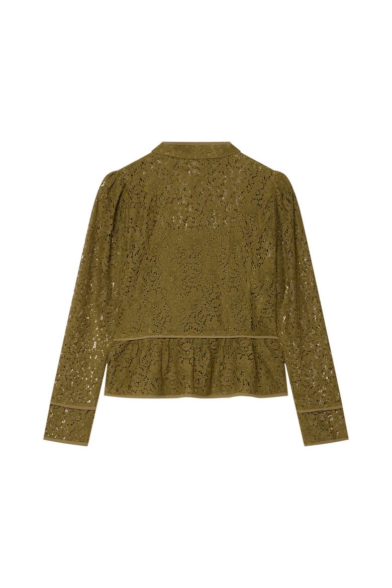 Lace Military Blouse, Alternate, color, Green