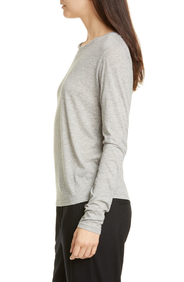 Vince Essential Long Sleeve Crewneck Tee, Alternate, color, Heather Grey