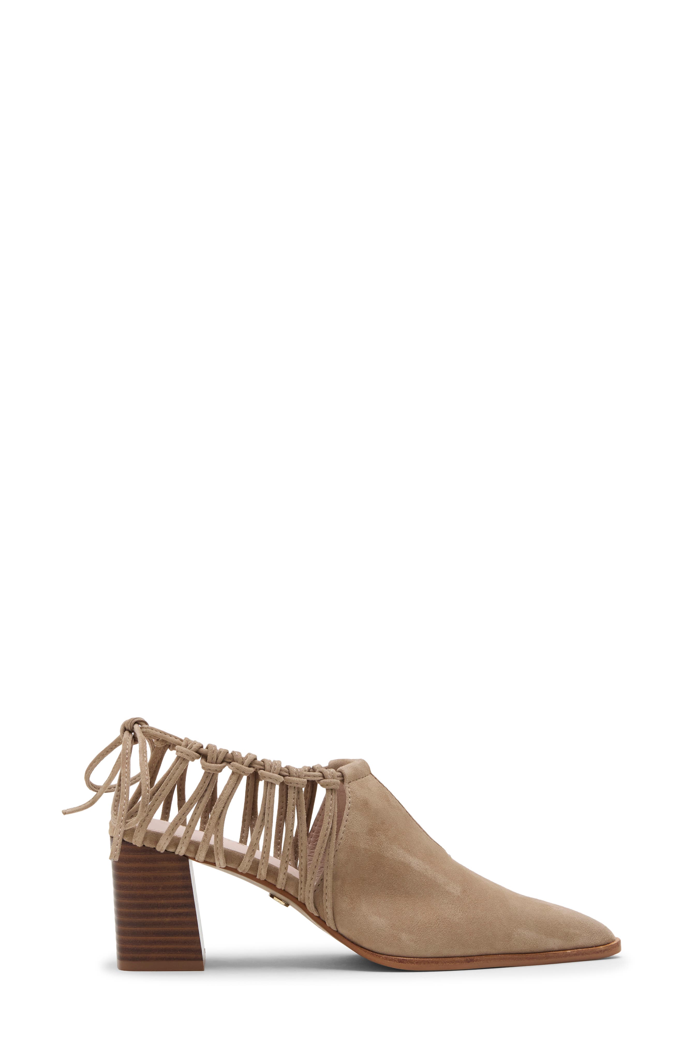 Christina Pointed Toe Leather Mule, Alternate, color, TAUPE