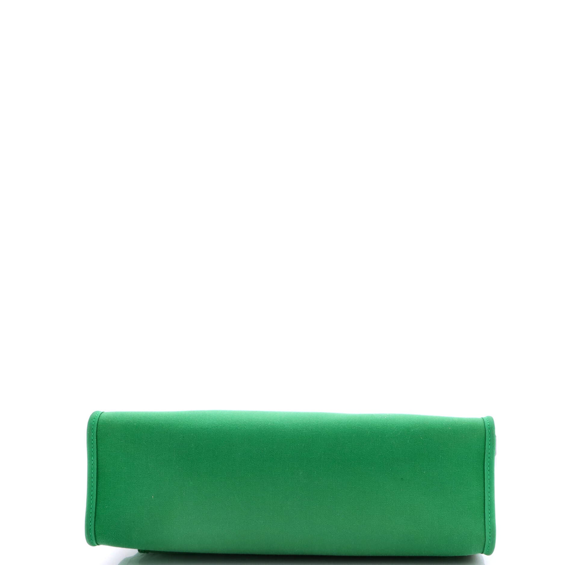 Pre-Owned Hermes Herbag Zip Leather and Toile 31, Alternate, color, Green