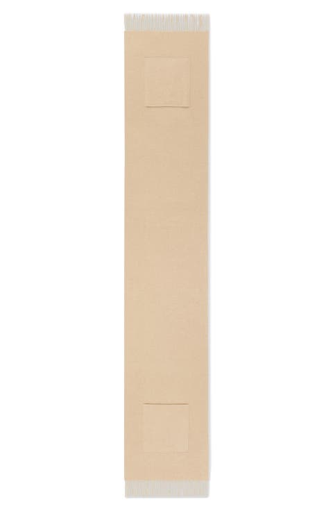 Patch Pocket Wool & Cashmere Fringe Scarf