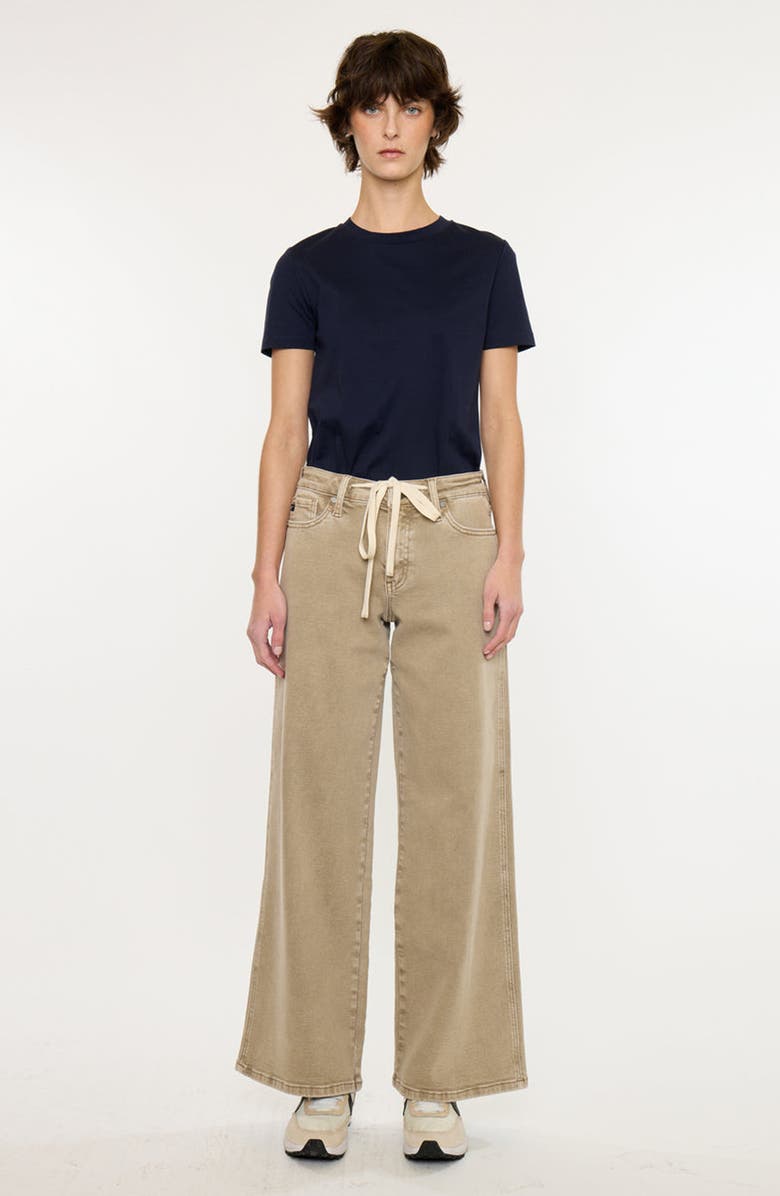 KanCan Natty Mid Rise Wide Flare Jeans, Main, color, Tan