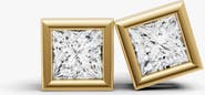 SEREIA OFFICIAL 14K Gold Studs 0.5 Carat Earrings Princess Bezel
