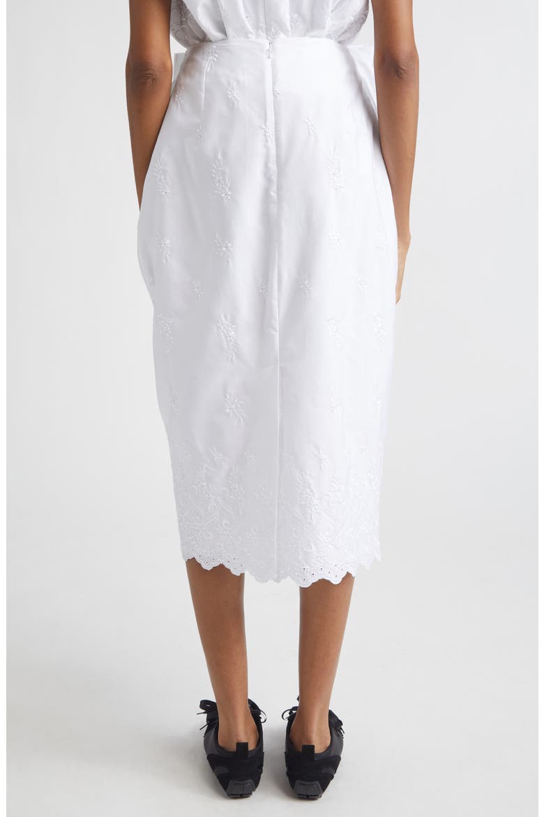 Pleated Waist Poplin Pencil Skirt, Alternate, color, WHITE