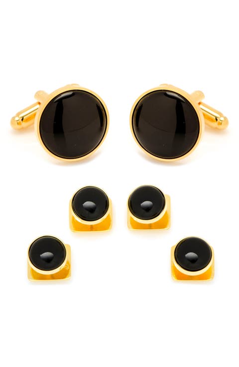 Onyx Cuff Link & Stud Set