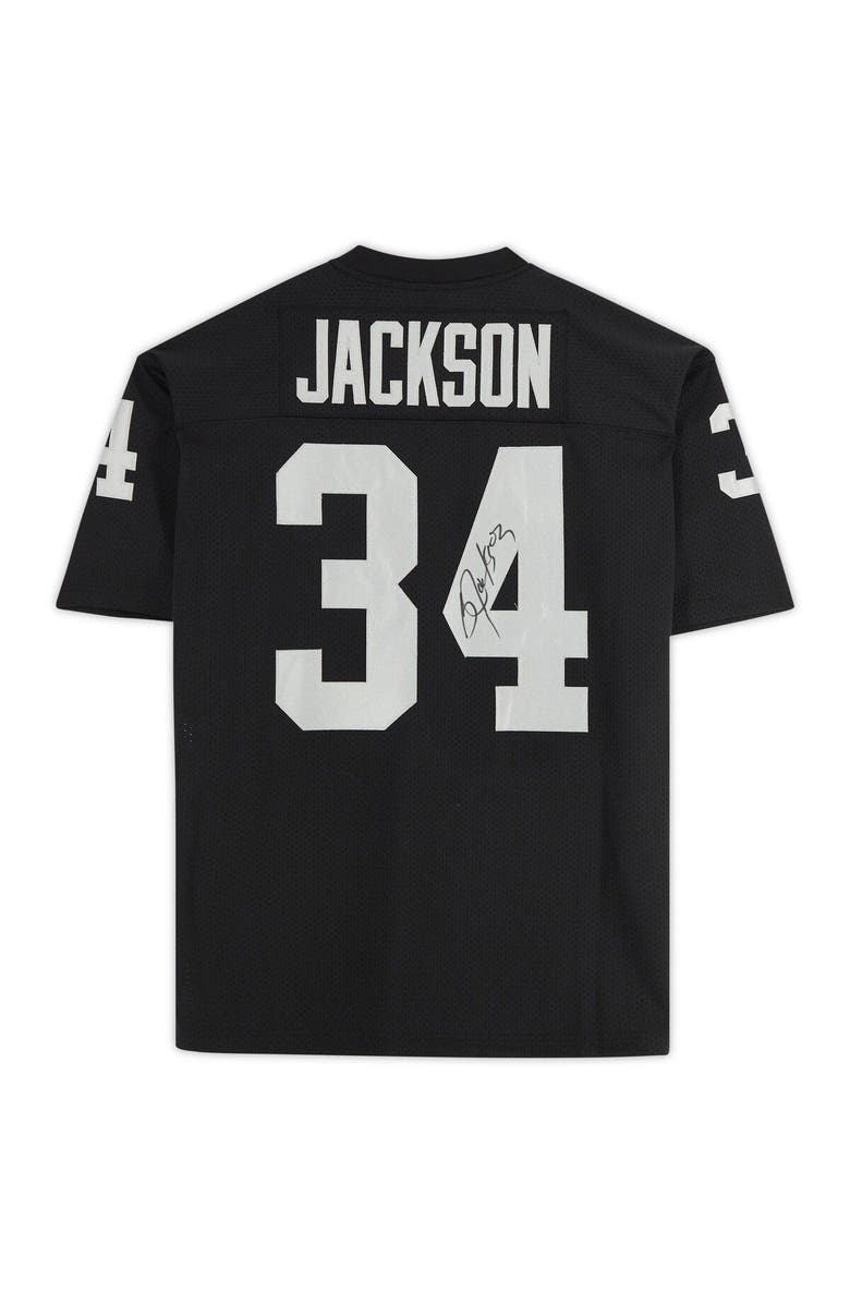 FANATICS AUTHENTIC Bo Jackson Las Vegas Raiders Autographed Black Mitchell & Ness Authentic Jersey, Alternate, color, 