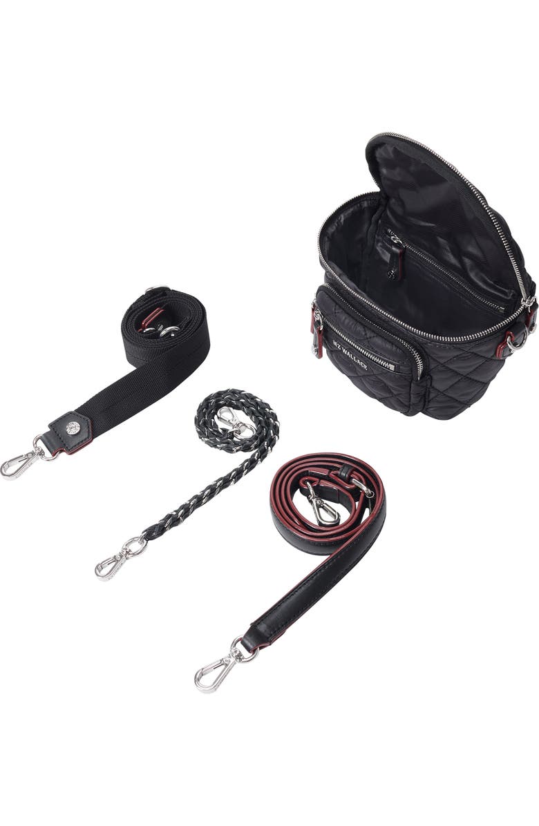 MZ Wallace Micro Crosby Diamond Quilted Nylon Sling Bag, Alternate, color, Black