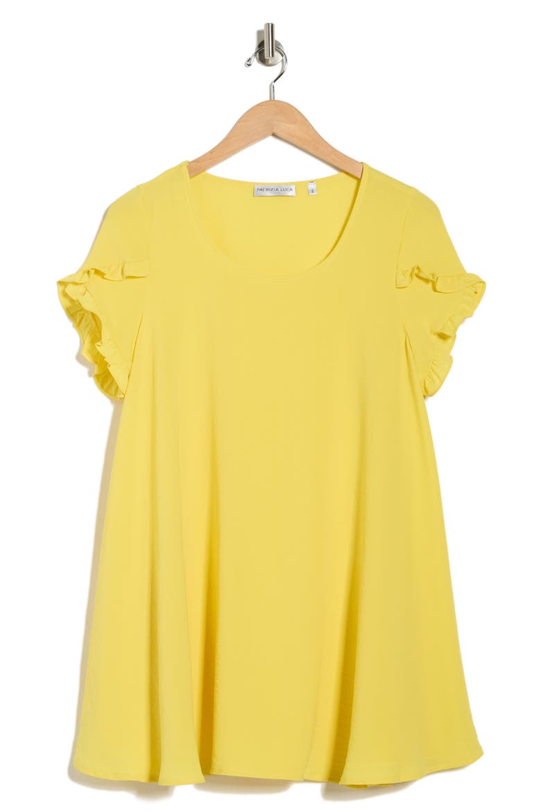 Ruffle Sleeve Tunic Top, Alternate, color, YELLOW
