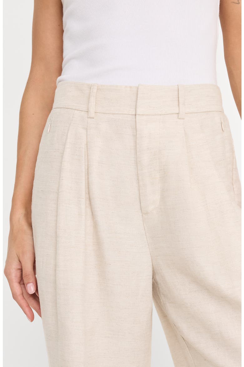Pleated Tencel™ & Linen Trousers, Alternate, color, OAT
