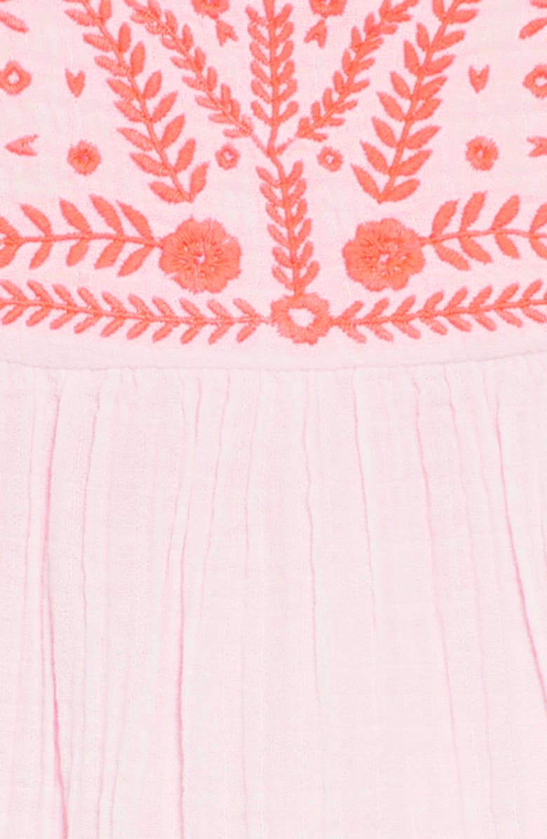 Mini Boden Embroidered Woven Caftan Dress, Alternate, color, 