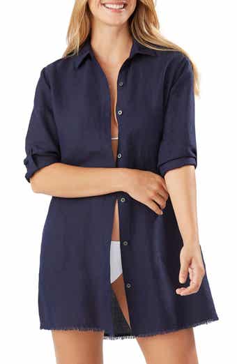 Tommy Bahama Lucia Linen Blend Boyfriend Shirt