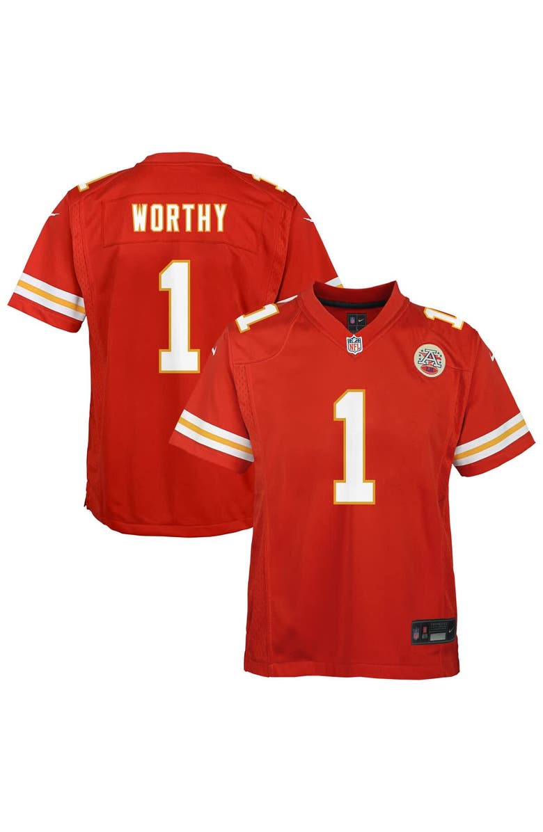 Nike Youth Nike Xavier Worthy Red Kansas City Chiefs Team Game Jersey, Main, color, Red