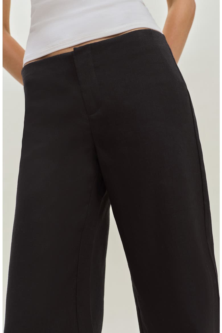Vida Low Rise Linen Pants, Alternate, color, BLACK