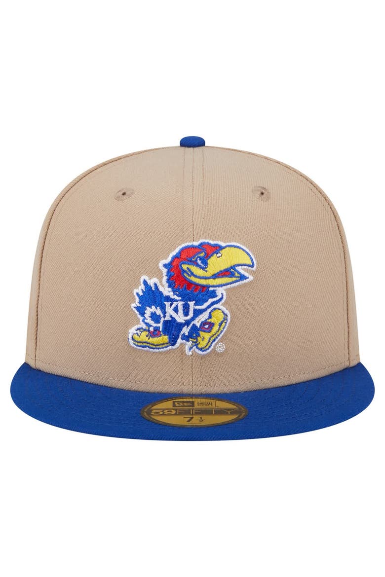 Men's New Era  Khaki Kansas Jayhawks Two-Tone 59FIFTY Fitted Hat, Alternate, color, Khaki