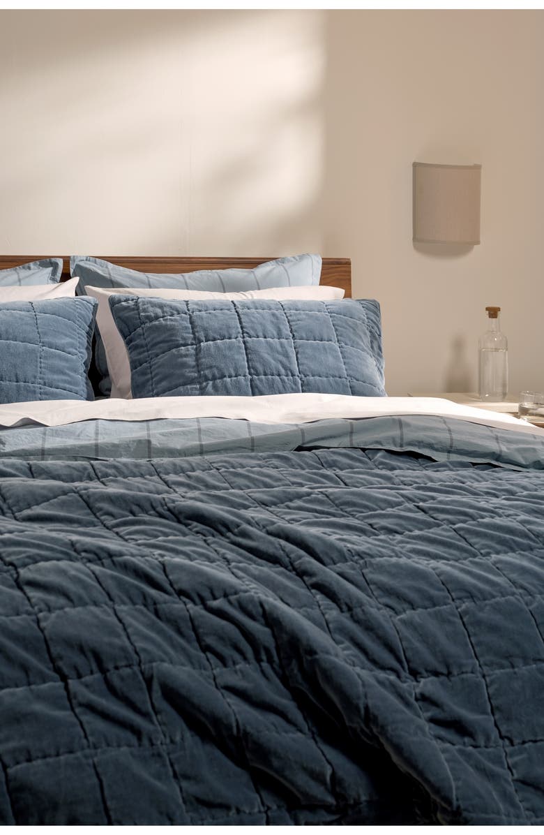 Parachute Hand Stitched Velveteen Quilt, Alternate, color, Dusk