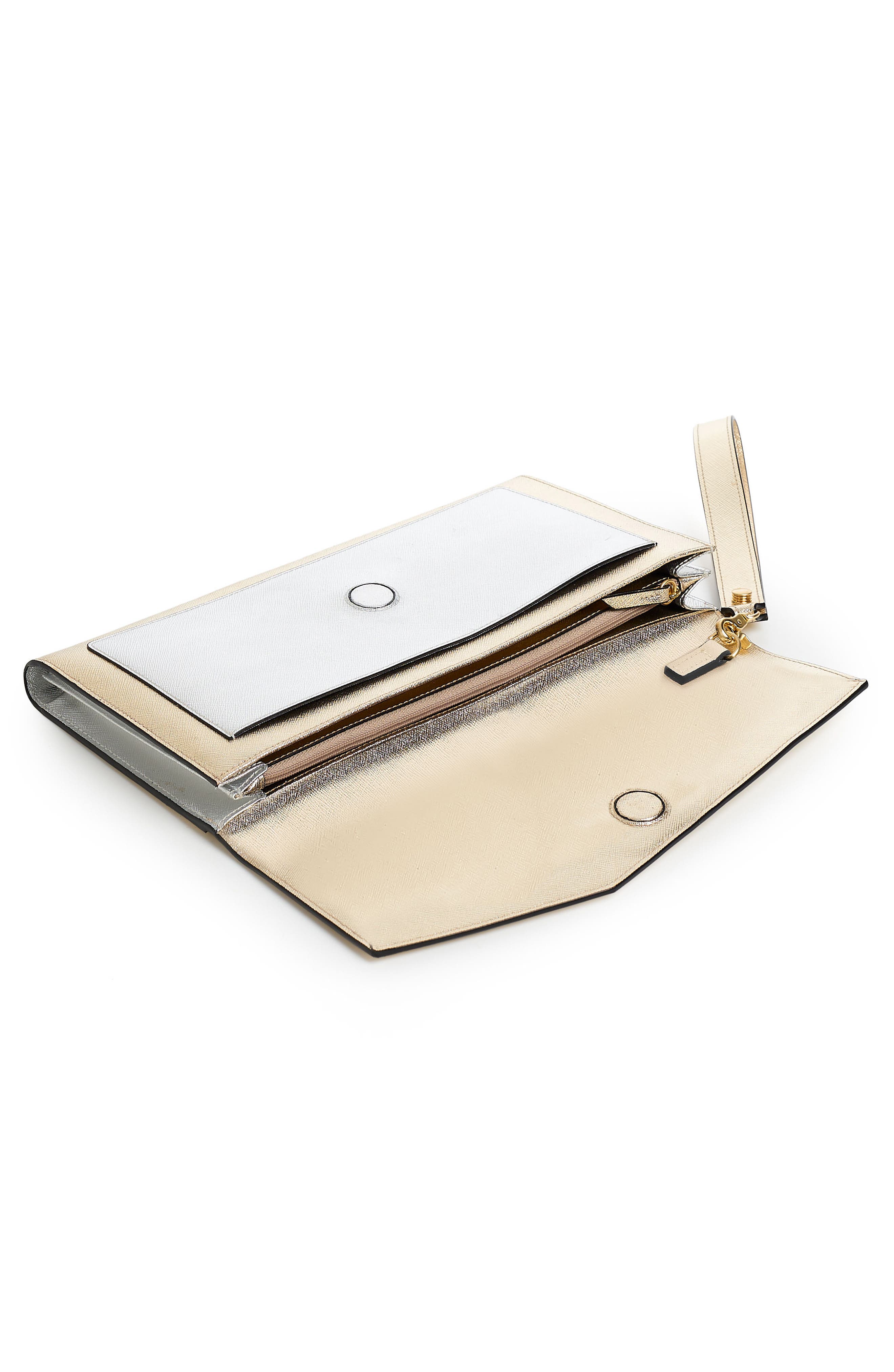 Cobble Hill Leather Wallet, Alternate, color, GOLD COLORBLOCK