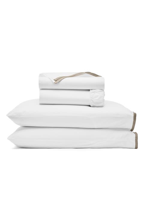 Framed Percale Sheet Set
