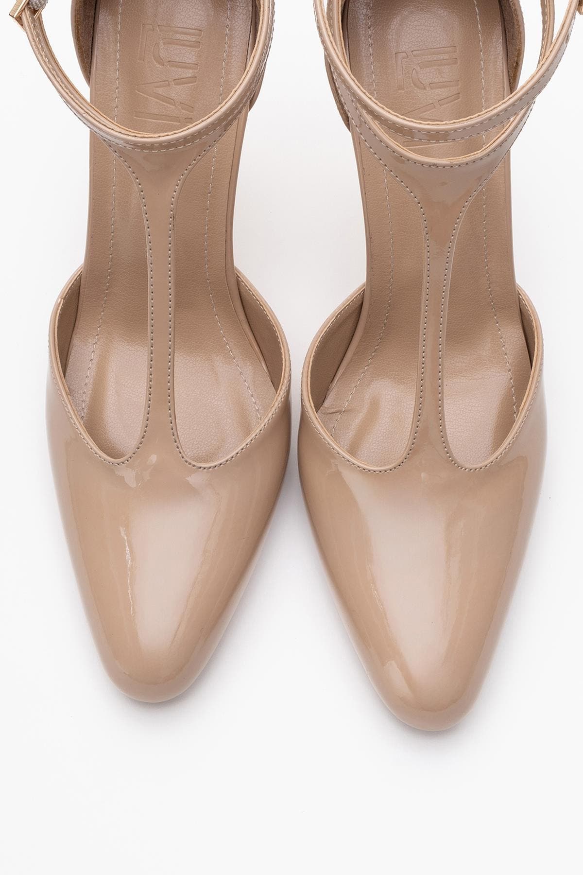 Jon T Strap Pump, Alternate, color, Beige Patent