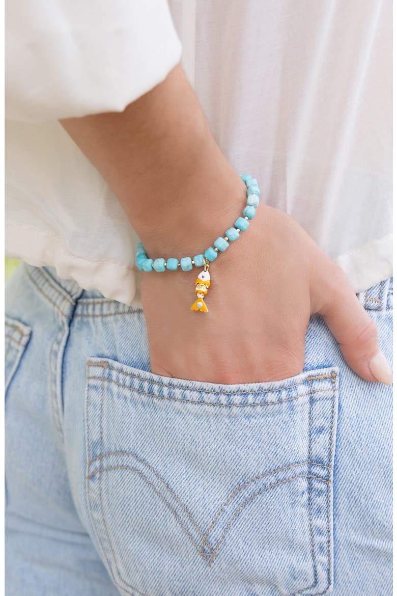 Finn Fish Turquoise Stretch Bracelet, Alternate, color, TURQUOISE