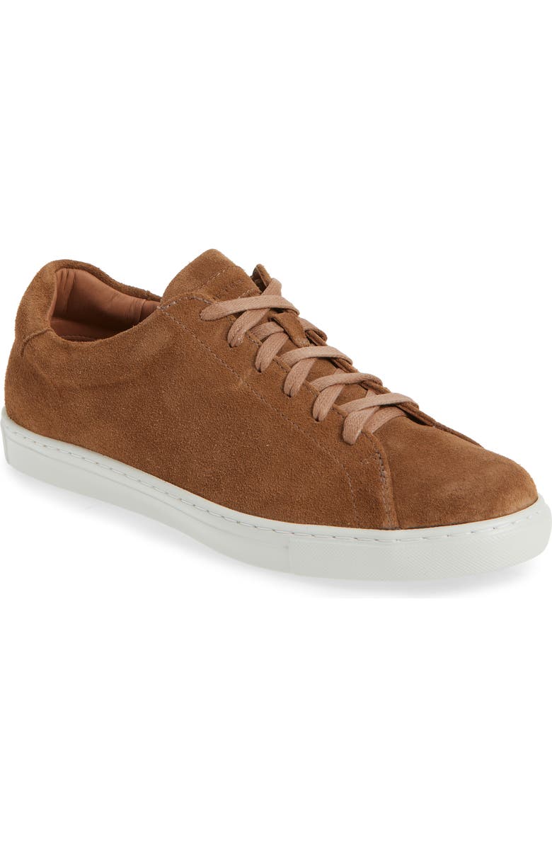 Peter Millar Vantage Lite Suede Sneaker, Main, color, Dark Amber