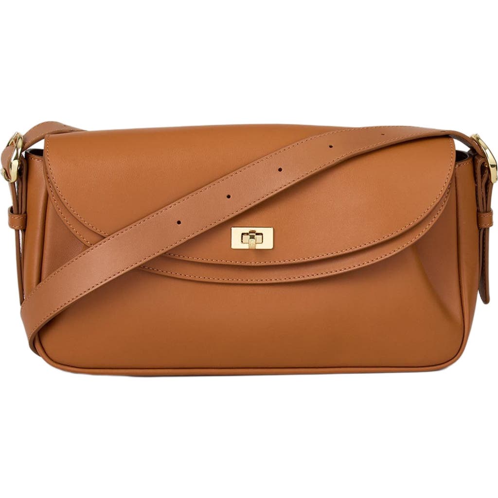 Sandro Womens Camel Le Mambo Leather Shoulder Bag In Brown