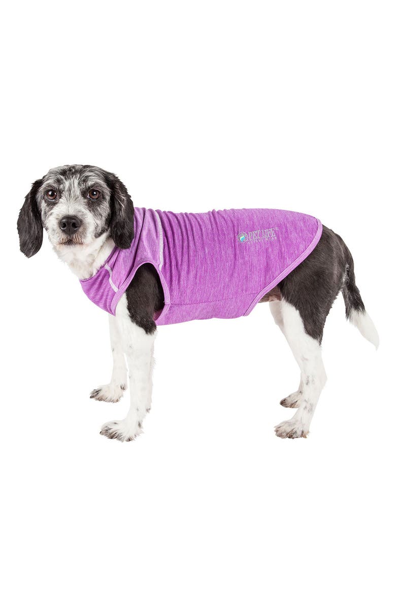 PET LIFE ACTIVE 'Aero-Pawlse' Heathered Tank Top, Alternate, color, Maroon/ Purple