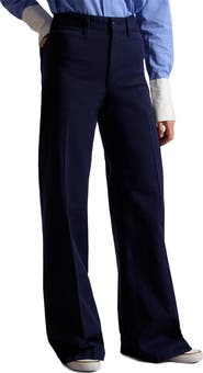 Polo Ralph Lauren High Waist Wide Leg Stretch Cotton Twill Pants