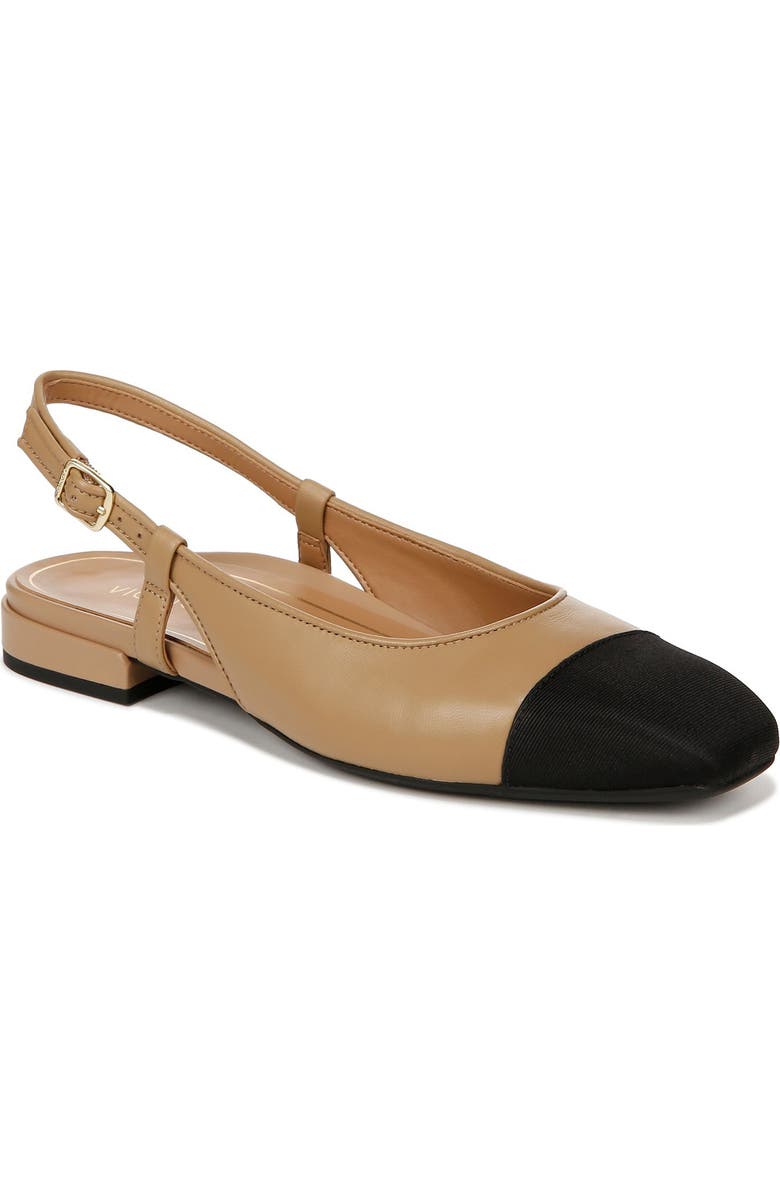 Vionic Petaluma Slingback Flat, Main, color, Camel Leather