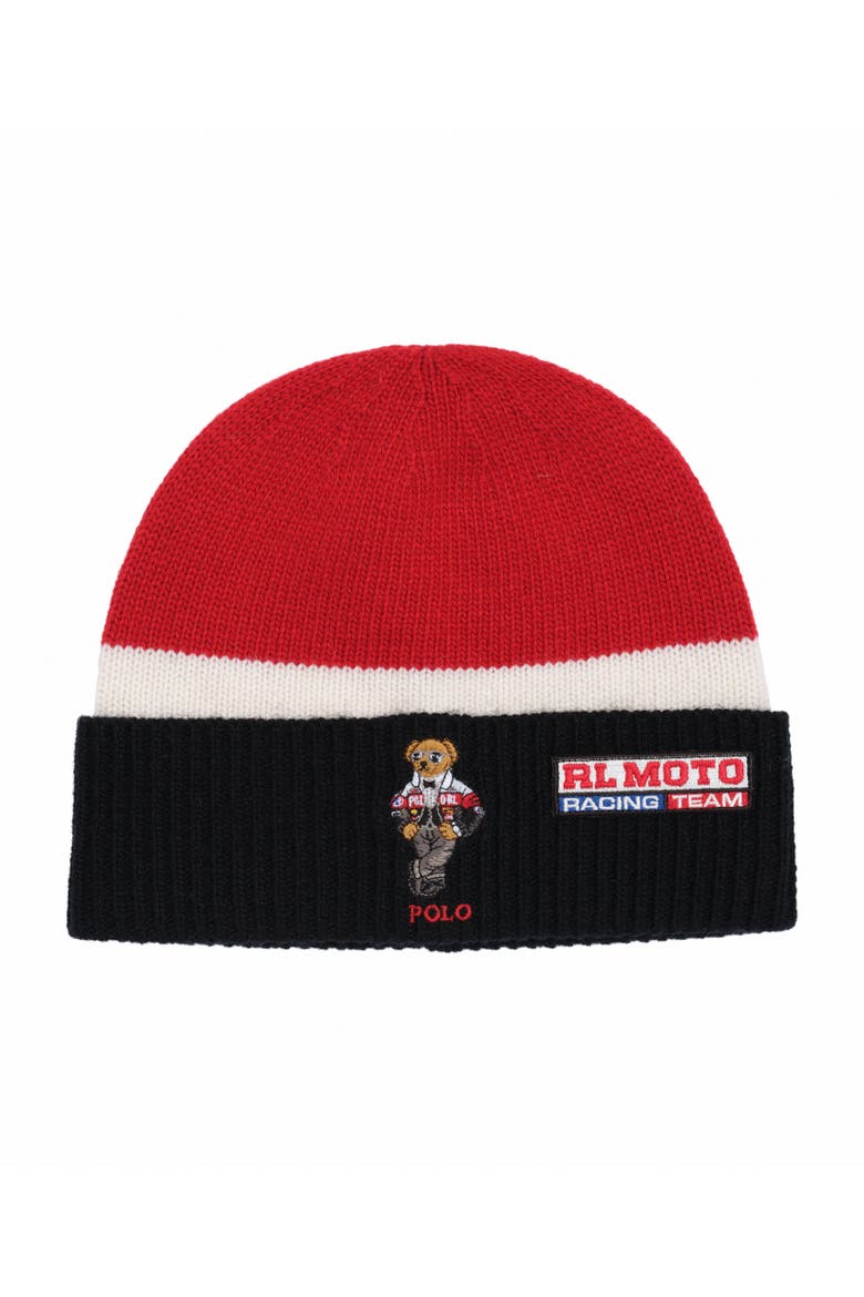 Color Block Holiday Bear Beanie, Main, color, Multi