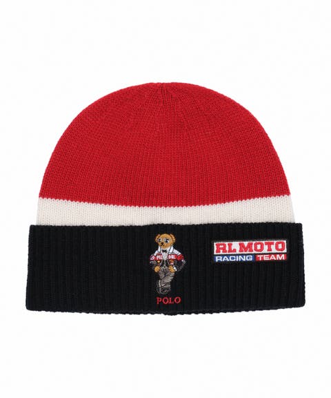 Color Block Holiday Bear Beanie
