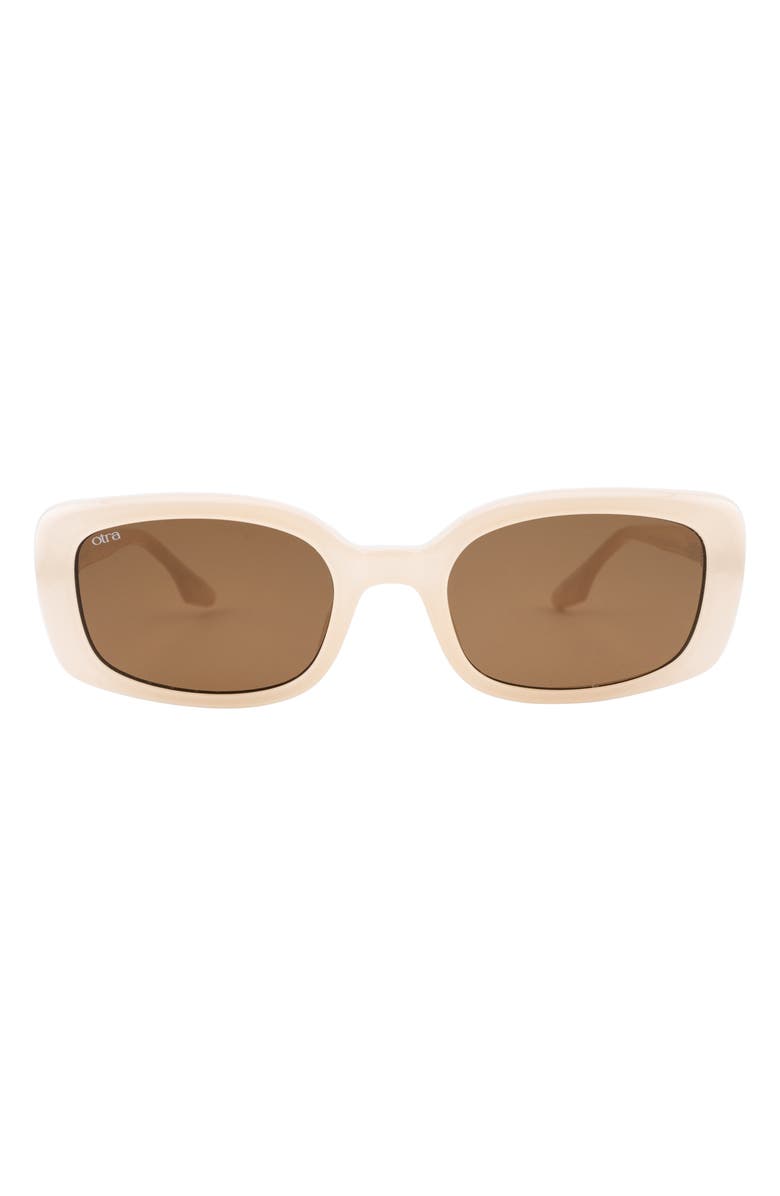 OTRA EYEWEAR Daisy Oval Sunglasses, Main, color, Frosted Ivory/ Brown