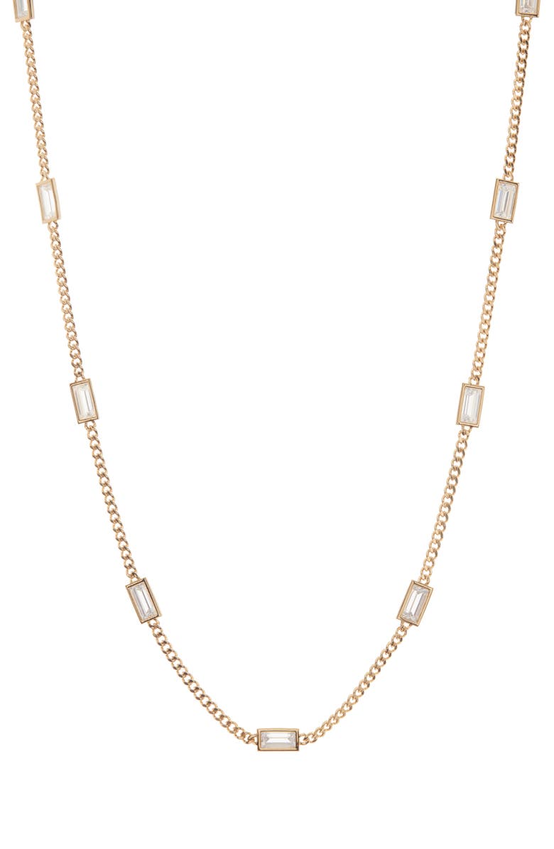 Nadri Elevate Cubic Zirconia Necklace, Alternate, color, Gold
