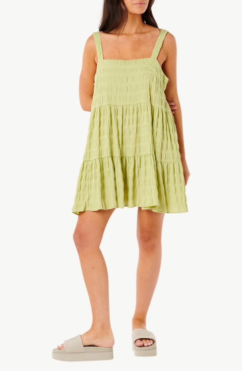 Cala Nights Seersucker Tiered Sundress