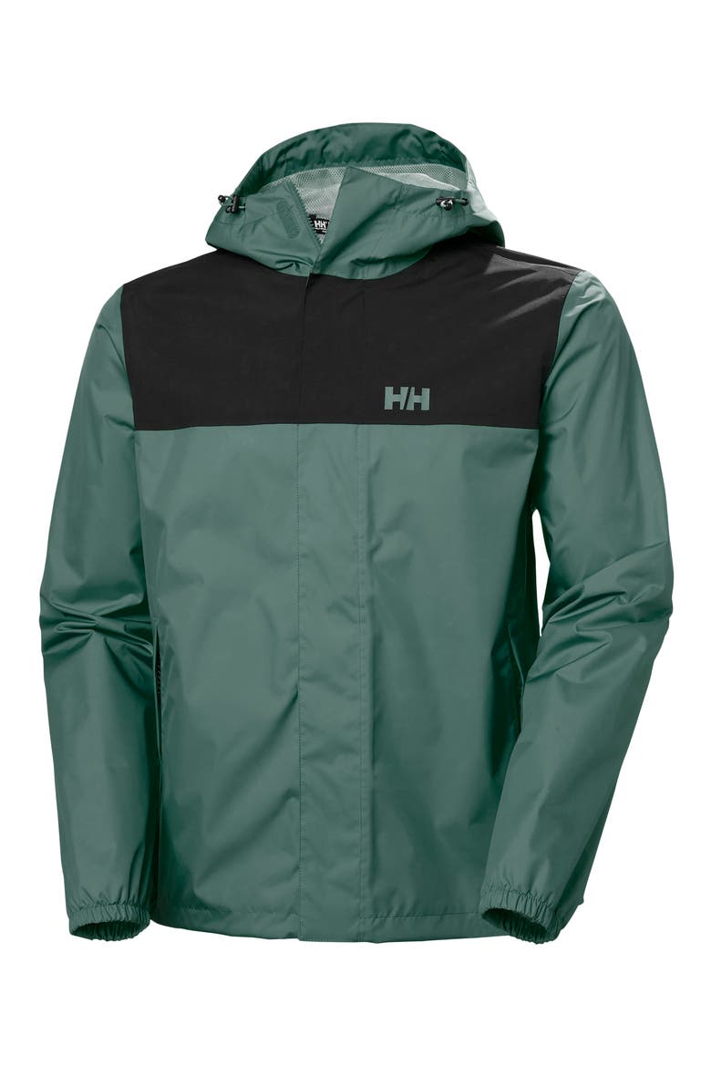 Vancouver Waterproof Hooded Rain Jacket, Alternate, color, OPAL GREEN