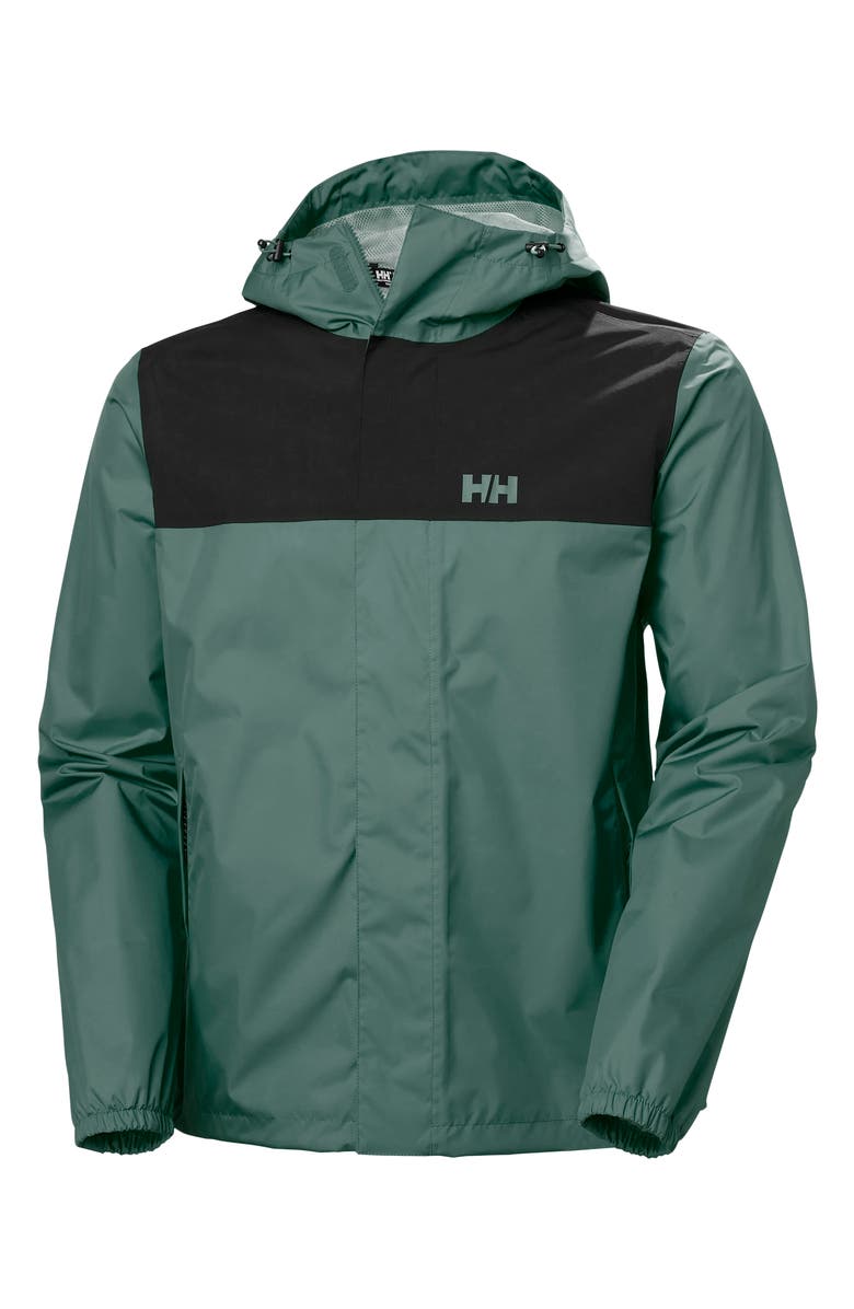Helly Hansen Vancouver Waterproof Hooded Rain Jacket, Alternate, color, Opal Green