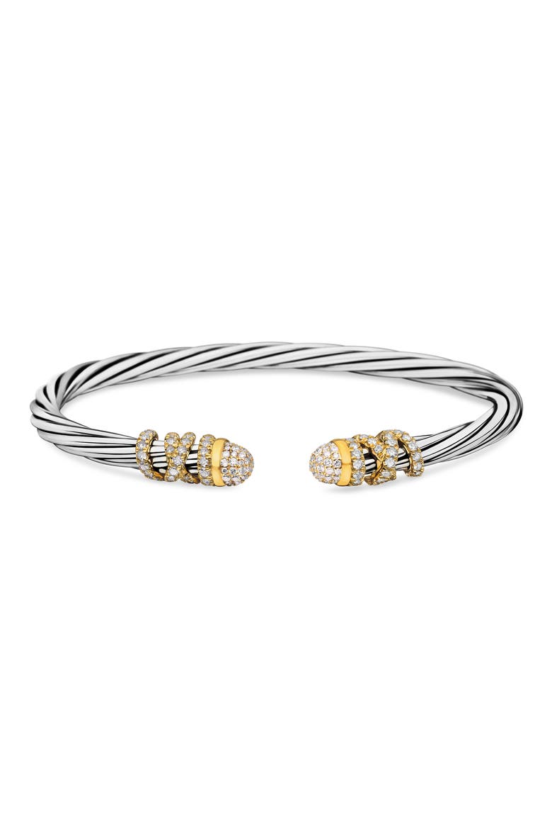 Helena Bracelet in Sterling Silver with 18K Gold & Diamonds, 4mm, Alternate, color, GOLD/ SILVER/ DIAMOND