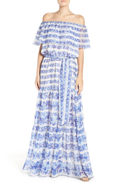 Eliza J Blouson Maxi Dress In Blue