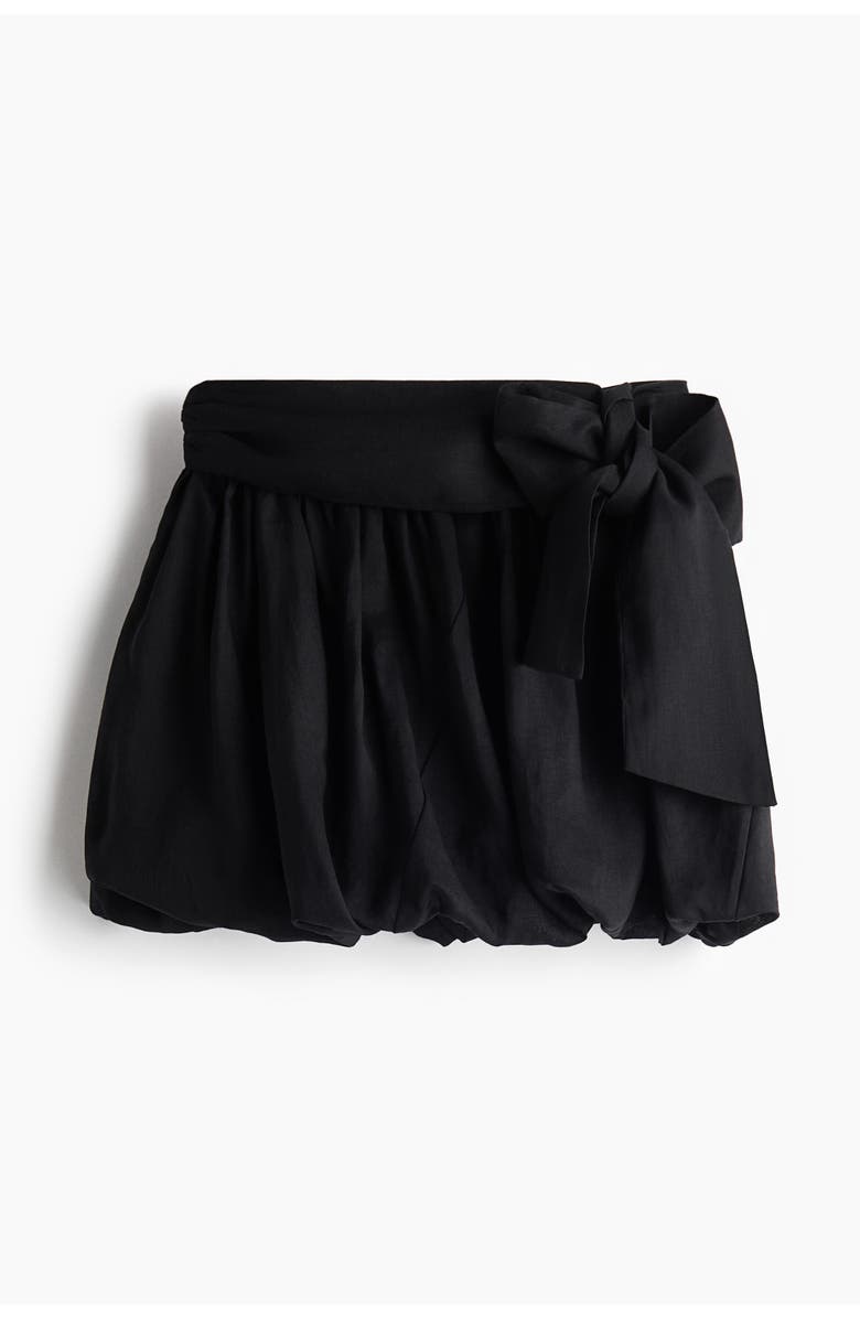 H&M Bubble-hem Skirt, Main, color, Black