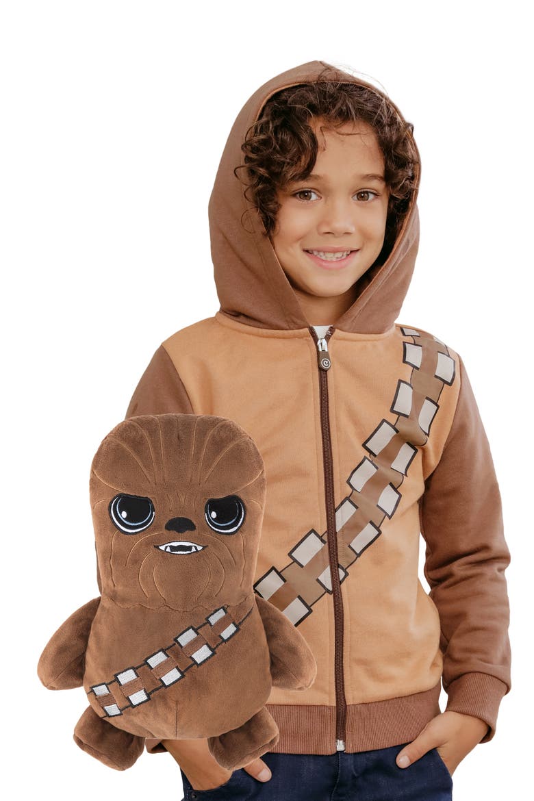 x Star Wars™ Chewbacca 2-in-1 Stuffed Animal Hoodie, Main, color, CARAMEL MIX