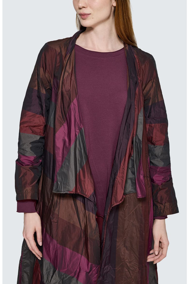 Rosa Asymmetrical Duster, Alternate, color, Dark Scarlet