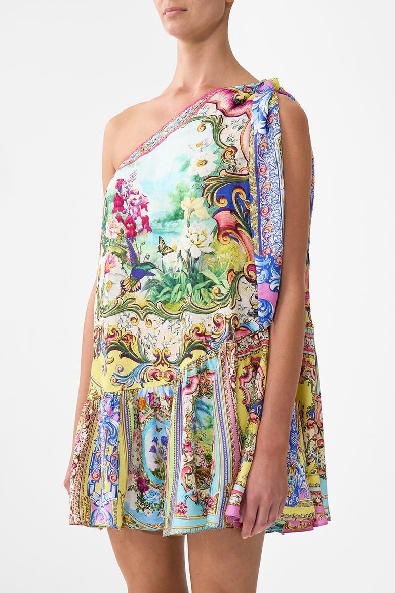 Tie One Shoulder Short Dress Spirit Of Santa Maria, Alternate, color, Spirit Of Santa Maria