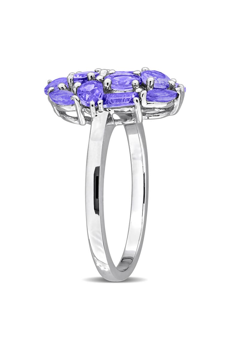 Tanzanite Cluster Cocktail Ring Sterling Silver, Alternate, color, Tanzanite